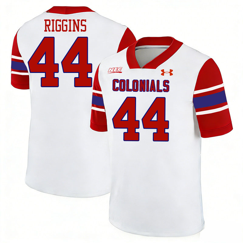 Robert Morris Colonials #44 Jerry Riggins College Football Jerseys,Uniforms Stitched-White